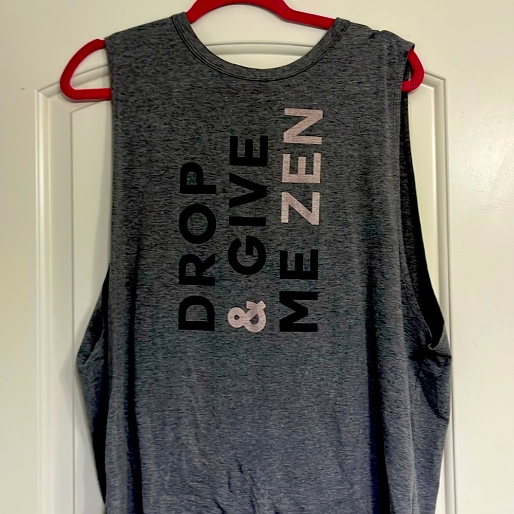 Grey under armor sleeveless yoga shirt